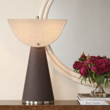 Tapered Brown Leather Table Lamp | Uttermost Conover
