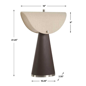   Tapered Brown Leather Table Lamp | Oroa.com