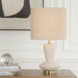 Modern European furniture - Aged White Ceramic Table Lamp - www.oroa.com