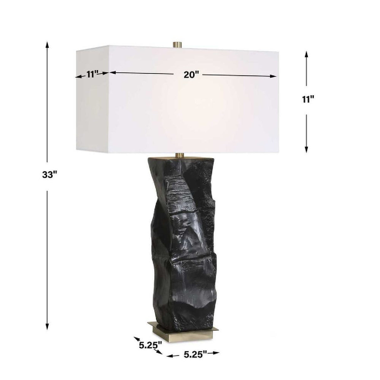   Organic-Shaped Black Ceramic Table Lamp | Oroa.com