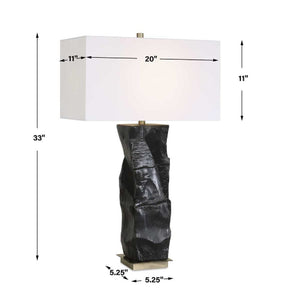   Organic-Shaped Black Ceramic Table Lamp | Oroa.com