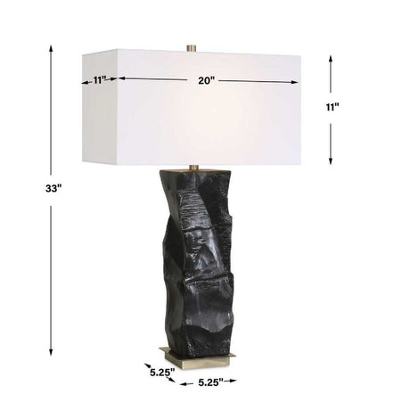Organic-Shaped Black Ceramic Table Lamp | Uttermost Altaria