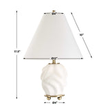 Modern European furniture - Swirled White Ceramic Accent Lamp - www.oroa.com