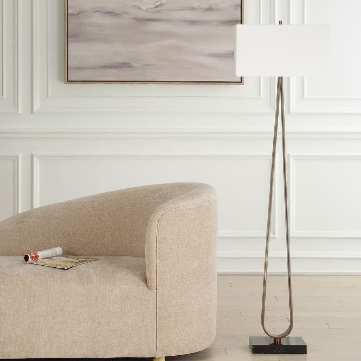 Minimalist Bronze Floor Lamp | Uttermost Galloway