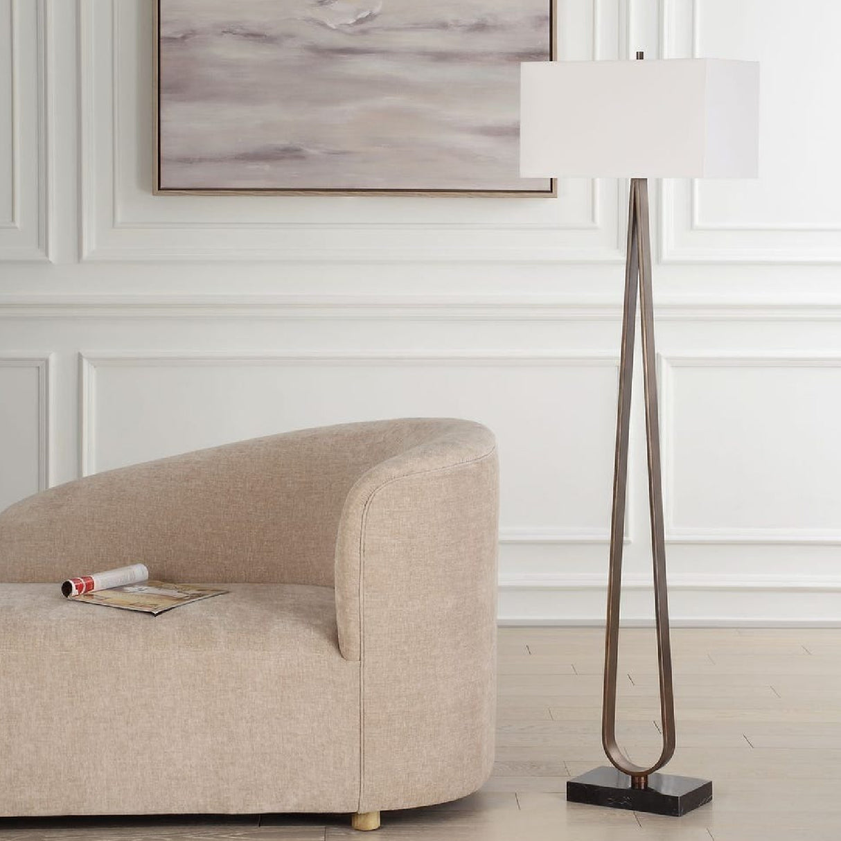 Minimalist Bronze Floor Lamp | Uttermost Galloway