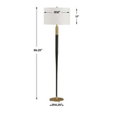 Tapered Black Metal Floor Lamp | Uttermost Stowe