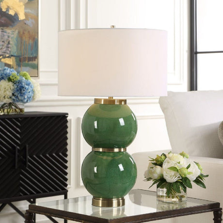 Stacked Green Spheres Table Lamp | Uttermost Banner