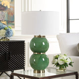 Stacked Green Spheres Table Lamp | Uttermost Banner