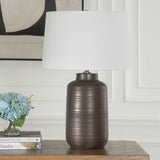Modern European furniture - Etched Bronze Porcelain Table Lamp - www.oroa.com