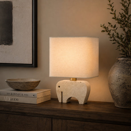 Modern European furniture - Travertine Elephant Accent Lamp - www.oroa.com
