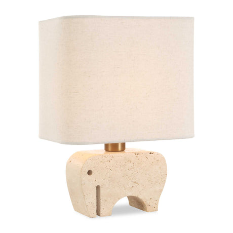 Modern European furniture - Travertine Elephant Accent Lamp - www.oroa.com