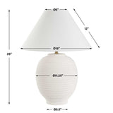 Ridged White Ceramic Table Lamp | Uttermost Rocio