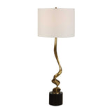 Twisted Brass Cordless Buffet Lamp | Uttermost Spiraling