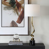 Twisted Brass Cordless Buffet Lamp | Uttermost Spiraling