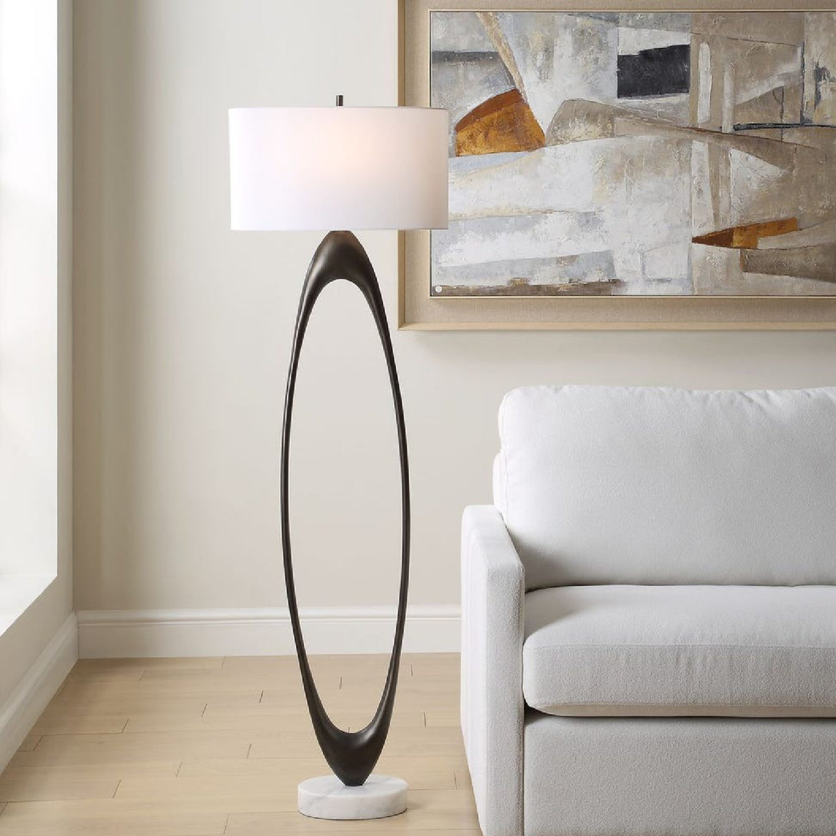 Bronze Open Oval Floor Lamp | Uttermost Sonic