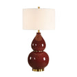 Modern European furniture - Red Glazed Ceramic Table Lamp - www.oroa.com