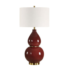   Red Glazed Ceramic Table Lamp | Oroa.com