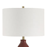 Modern European furniture - Red Glazed Ceramic Table Lamp - www.oroa.com