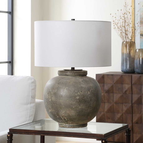 Aged Gray Ceramic Table Lamp | Uttermost Rock of Ages