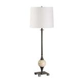 White Linen Shade Buffet Lamp | Uttermost Dempsey - www.oroa.com