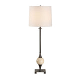 White Linen Shade Buffet Lamp | Uttermost Dempsey - www.oroa.com