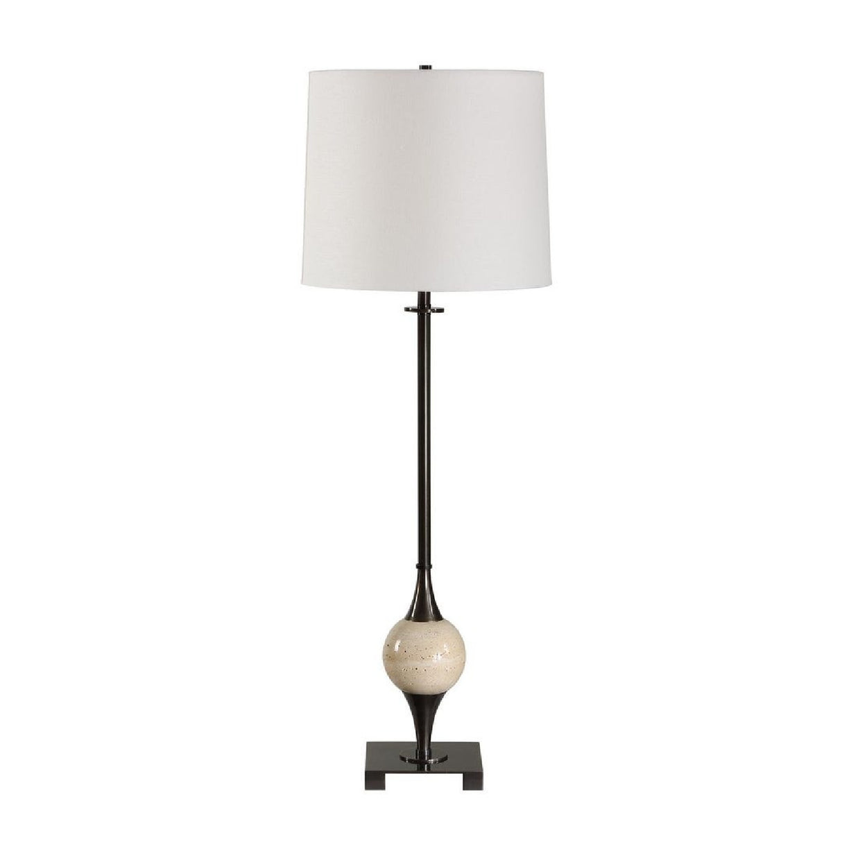 White Linen Shade Buffet Lamp | Uttermost Dempsey - www.oroa.com