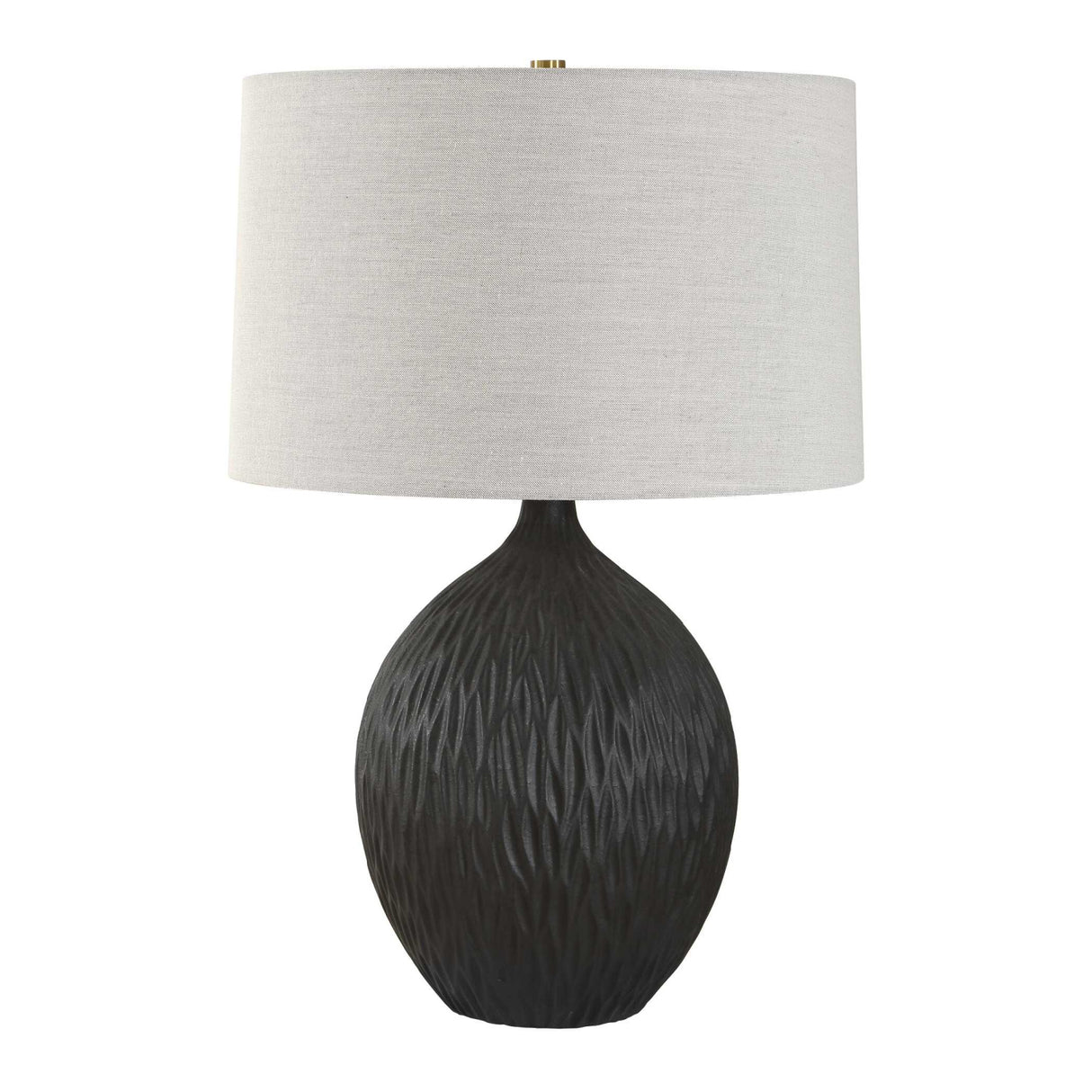 Chiseled Black Ceramic Table Lamp | Uttermost Levee