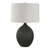 Chiseled Black Ceramic Table Lamp | Uttermost Levee