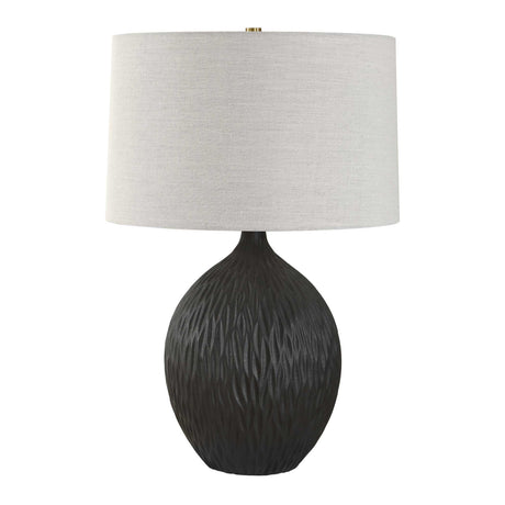 Chiseled Black Ceramic Table Lamp | Uttermost Levee