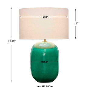   Teal Glazed Ceramic Table Lamp | Oroa.com