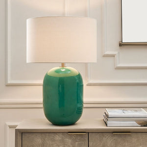   Teal Glazed Ceramic Table Lamp | Oroa.com