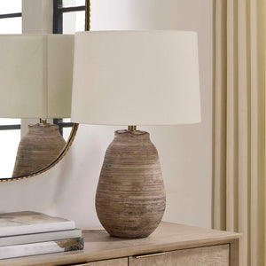   Distressed Gray Ceramic Table Lamp | Oroa.com