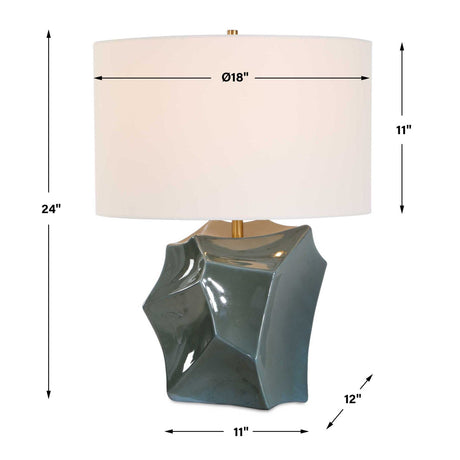 Faceted Bronze Ceramic Table Lamp | Uttermost Prisma