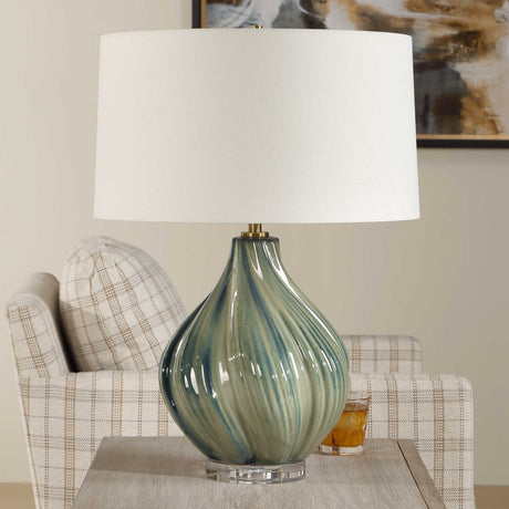 Swirled Green Ceramic Table Lamp | Uttermost Tausha