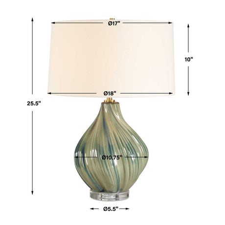 Swirled Green Ceramic Table Lamp | Uttermost Tausha