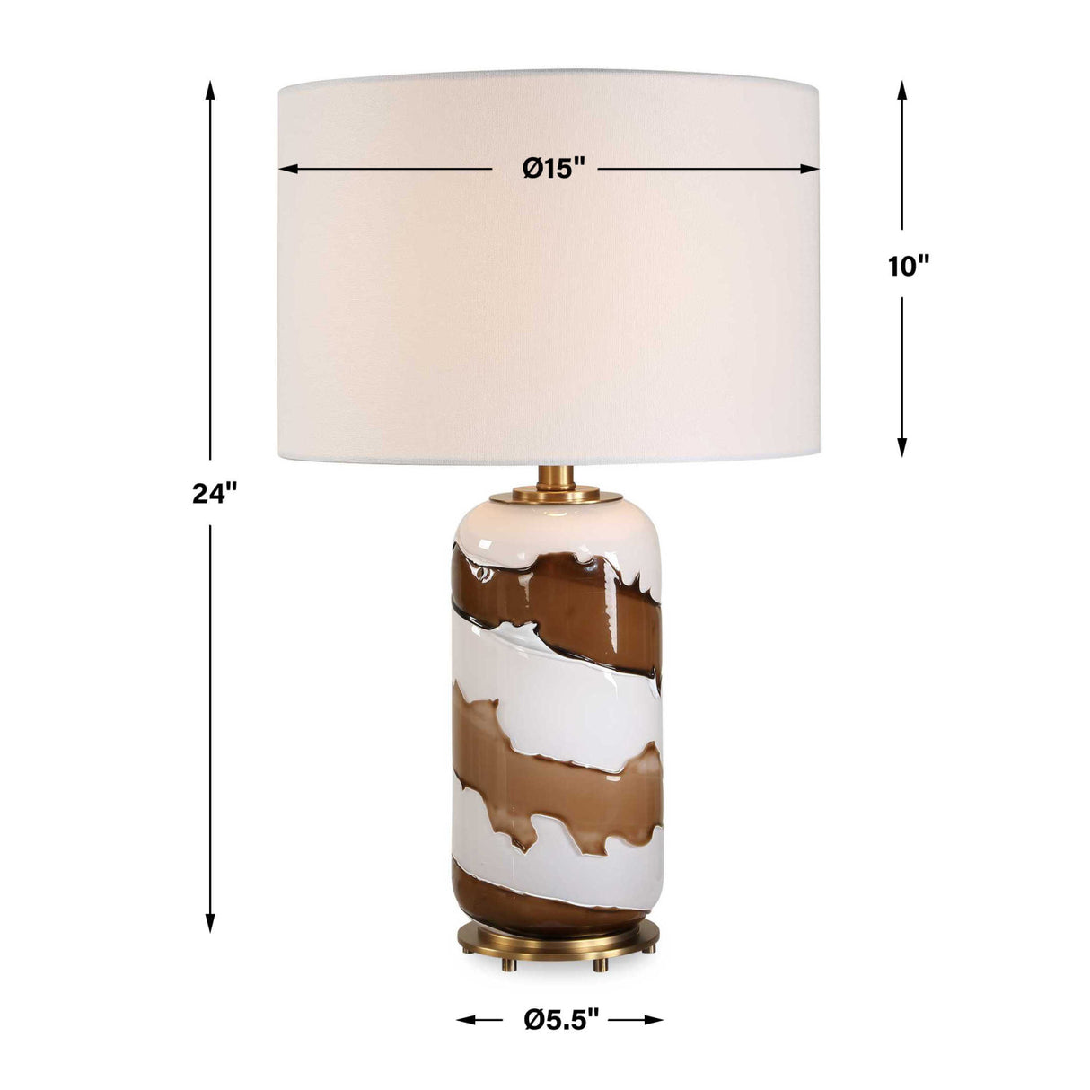 Modern European furniture - White & Brown Glass Table Lamp - www.oroa.com