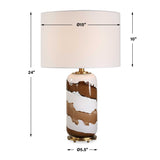 Modern European furniture - White & Brown Glass Table Lamp - www.oroa.com