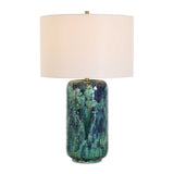 Glazed Cylindrical Ceramic Table Lamp | Uttermost Out Of The Blue