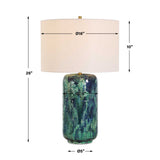 Glazed Cylindrical Ceramic Table Lamp | Uttermost Out Of The Blue