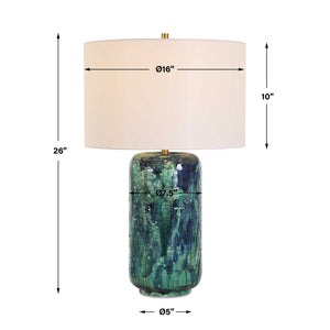   Glazed Cylindrical Ceramic Table Lamp | Oroa.com