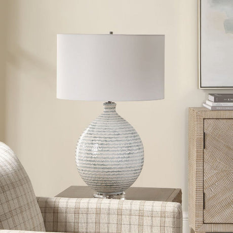 Modern European furniture - Striped Ceramic Table Lamp - www.oroa.com