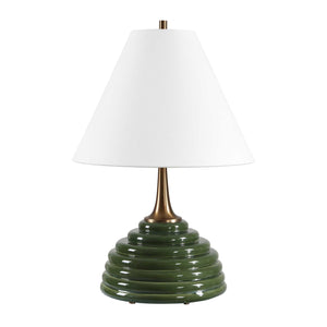   Ribbed Green Ceramic Table Lamp | Oroa.com
