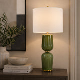 Hourglass Green Ceramic Table Lamp | Uttermost Meyer