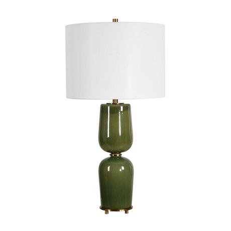 Hourglass Green Ceramic Table Lamp | Uttermost Meyer