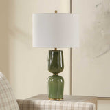 Hourglass Green Ceramic Table Lamp | Uttermost Meyer