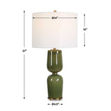 Hourglass Green Ceramic Table Lamp | Uttermost Meyer