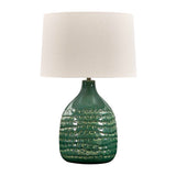 Modern European furniture - Dimpled Green Ceramic Table Lamp - www.oroa.com