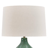 Modern European furniture - Dimpled Green Ceramic Table Lamp - www.oroa.com