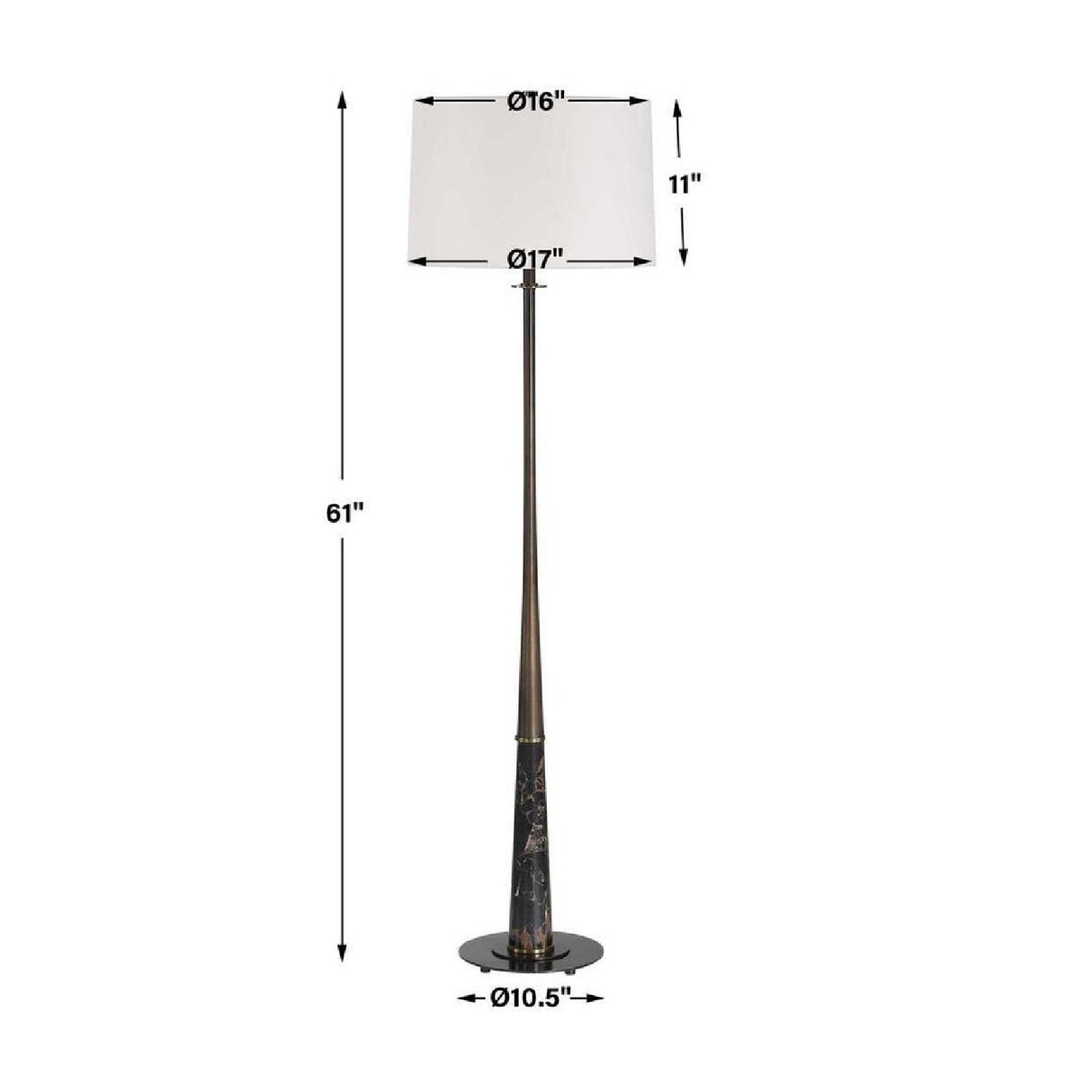 Black Marble Base Floor Lamp | Uttermost Tallarico