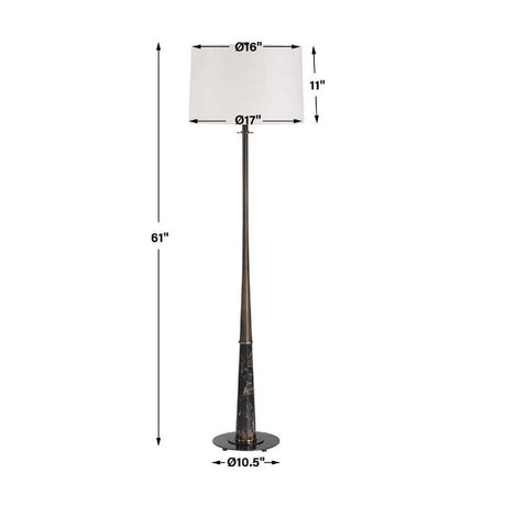 Black Marble Base Floor Lamp | Uttermost Tallarico